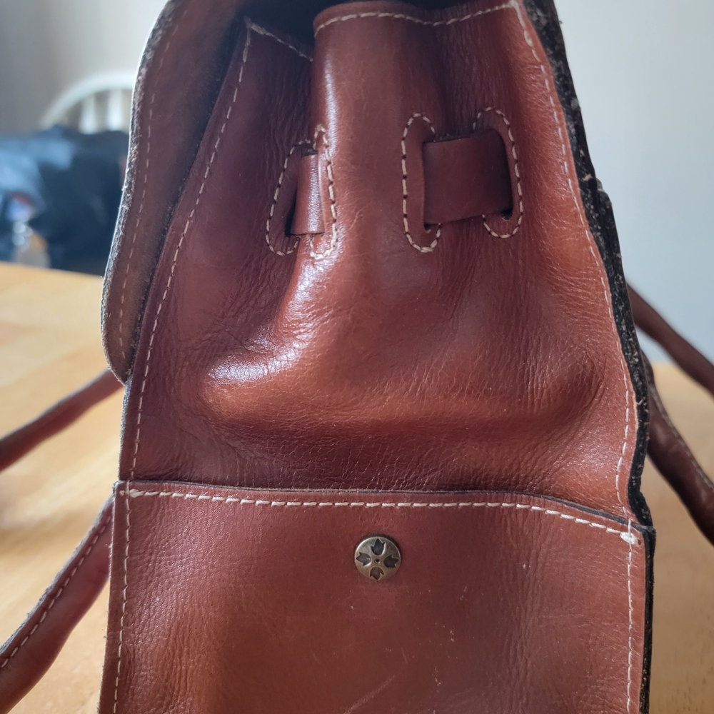 Patricia Nash Brown Leather Satchel - Picture 4 of 7